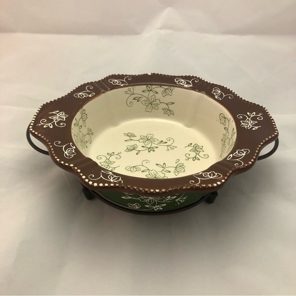 TEMP-TATIONS BY TARA FLORAL LACE 0.5 QT. CASSEROLE BAKEWARE DISH